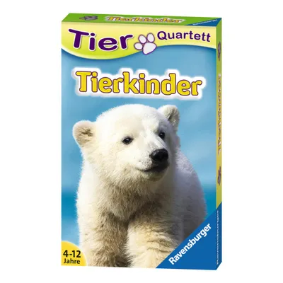 Produktbild von 32 Blatt Ravensburger Kinder Kartenspiel Tier Quartette Tierkinder 20423