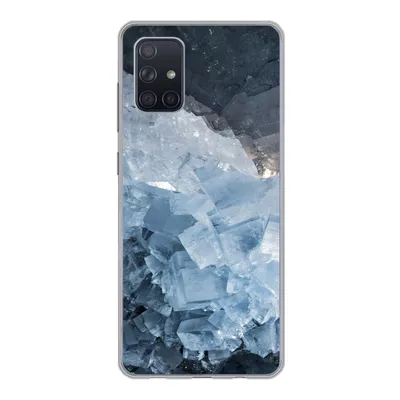 Produktbild von MuchoWow® Handyhülle Schutzhülle Hülle für Samsung Galaxy A51 5G Naturstein - Kristall - Blau Silikon Softcase Handy Hülle - Abbildung