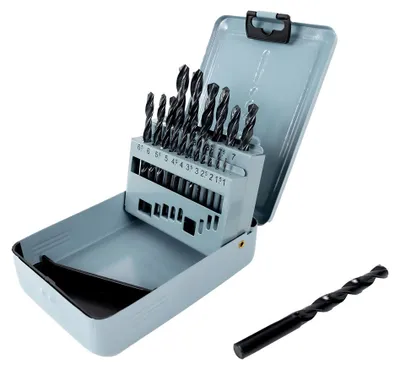 Obrázok produktu pre Skrutkovací vrták v kovovom puzdre, DIN338N, HSS, valcovaný, 1 - 10 mm, 19 ks.