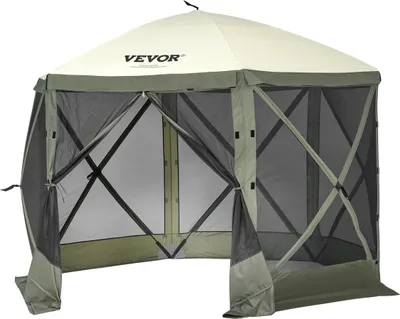 Produktbild von Pop Up Gazebo Tent Pop-Up Screen Tent 6 Sided Canopy Sun Shelter Green