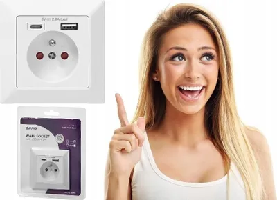Image de Orno single socket 2P+Z, USB-A + USB-C