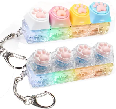 Productafbeelding van Toetsenbord fidgetspeelgoed - Set van 2 - Fidget toys voor volwassenen met ledlicht - Clicker - Kinderen - Kantoor