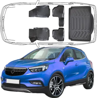 Produktbild von 3D Auto Fußmatten & Kofferraumwanne Set Kompatibel mit Opel Mokka A 2012-2019