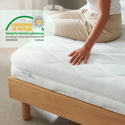 Immagine prodotto di Materasso in schiuma a freddo 160 x 200 cm, traspirante, adatto a chi soffre di allergie, rigido, con rivestimento sfoderabile, bianco
