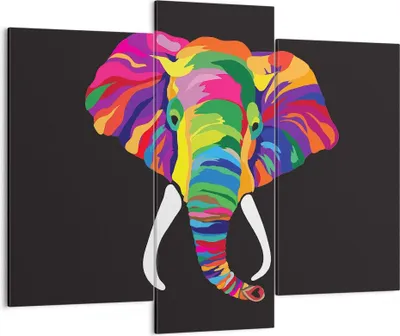 Produktbild von Bild auf Leinwand - Leinwandbild - Elefant spaß bunt tier - 130x100cm - Wand Bild - Wanddeko - Leinwanddruck - Bilder - Kunstdruck - Wanddekoration - Leinwand bilder - Wandkunst - CB130x100-2928