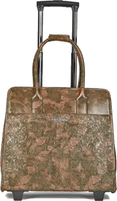 Produktbild von Großer Damen Aktentrolley Business Laptop Tasche Braun mit Blumen Bowatex