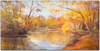 Produktbild von Coloray Bild aus Acryl 120 cm x 60 cm - Dekoration Wohnzimmer Wanddekoration Gehärtetes Acryl Küche Acrylblock mit Bild - Wald Fluss Natur Herbst