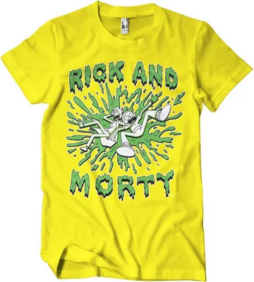 Produktbild von Rick And Morty Splash T-Shirt - Small - Yellow