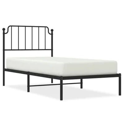 Obrázek produktu pro Postel s čelem kovová černá 90x200 cm