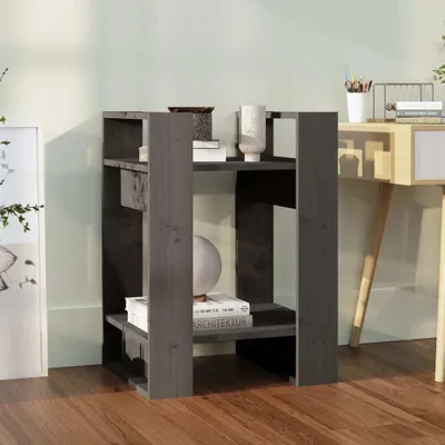 Produktbild von vidaXL Bücherregal/Raumteiler Grau 41x35x57 cm Massivholz Kiefer - Bücherregal - Bücherregale - Bücherschrank - Lagerregal