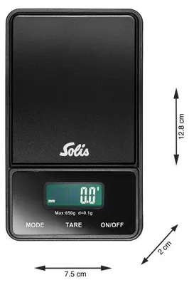 Produktbild von Solis 907.25, Elektronische Küchenwaage, 0,65 kg, 0,1 g, Schwarz, Rechteck