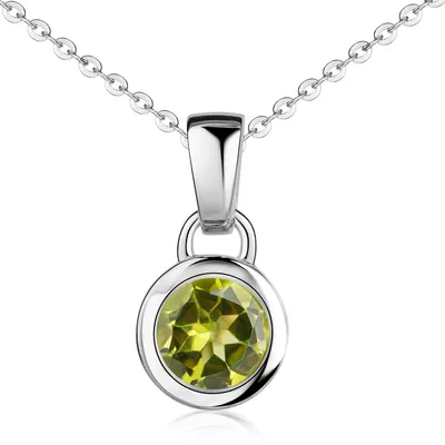 Produktbild von MATERIA by Matthias Wagner Damen Kettenanhänger Peridot 925 Silber rund grün wahlweise mit Kette KA-505-Grün