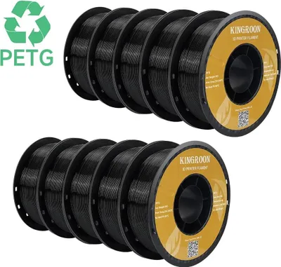 Productafbeelding van 3D-printerfilament, spoel van 10 kg, diameter 1,75 mm, PETG, zwart