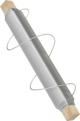 Immagine prodotto di Wiltec filo per l'artigianato zincato color argento 0,7 mm x 33 m, filo per avvolgimenti per l'artigianato e la rilegatura, filo in acciaio per fioristi, filo con avvolgimento in legno, filo per gioielli - flessibile e resistente