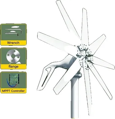 Obrázek produktu pro Generátor větrné turbíny, MPPT regulátor, nízká hlučnost, 24V, s Mppt regulátorem, 1000W