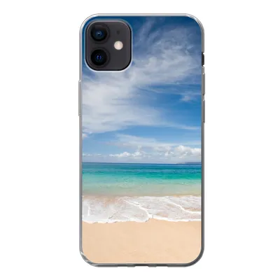 Produktbild von MuchoWow® Handyhülle Schutzhülle Hülle für iPhone 12 mini Ein tropischer Strand auf Hawaii, an dem die Wellen an Land gespült werden Silikon Softcase Handy Hülle - Bild