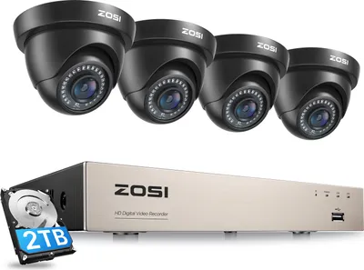 Produktbild von ZOSI 8CH 2MP Dome Überwachungskamera Set mit 2TB Festplatte und 8-Kanal HD 1080P DVR Video Überwachungssystem für Haus, 24M IR Nachtsicht