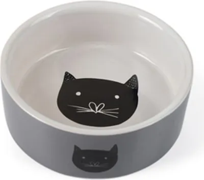 Produktbild von Beeztees Jynos - Katzennapf - Keramik - grau - 11,5x11,5x4 cm - 180 ml