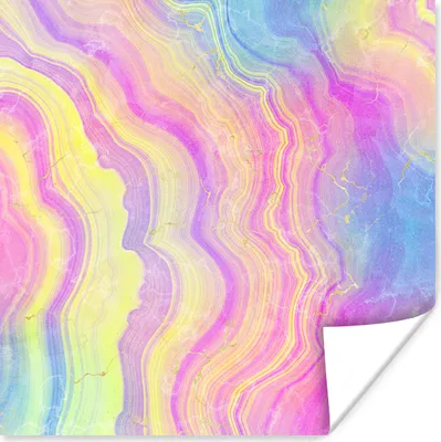 Produktbild von MuchoWow® Poster Achat - Regenbogen - Neon - Edelsteine 100x100 cm - Babyzimmer