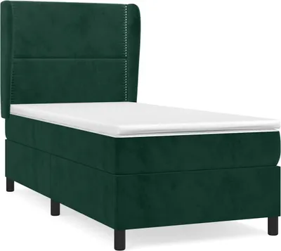 Produktbild von vidaXL Boxspringbett mit Matratze Dunkelgrün 90x190 cm Samt