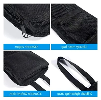 Produktbild von Auto Organizer, Seitenorganisator für Autositz, Faltbare Aufbewahrungstasche mit Netztaschen, Multifunktionale Aufhängetasche für LKW, Van, SUV (Schwarz) (2 Stück)