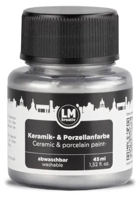 Produktbild von LM-Kreativ Porzellan- & Keramikfarbe 45 ml, Silber, wasserbasiert
