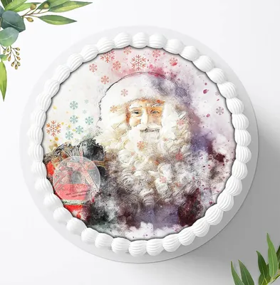 Produktbild von Für die Geburtstags Torte ein Tortenaufleger, Zuckerbild mit dem Motiv: Weihnachten, Essbares Foto für Torten, Fondant, Ø 20cm, 0019w