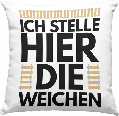 Produktbild von Trendation - Ich Stelle Hier Die Weichen Lokführer Deko-Kissen mit Füllung 40x40 Geschenk Eisenbahner Spruch Lokomotive Geschenkidee Eisenbahn (Rosa)