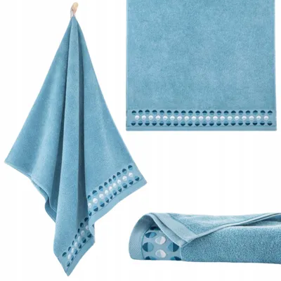 Produktbild von Handtuch - 100% Baumwolle - 450 g/m2 - 50x90 cm - Extra Saugfähig - Blau - hohe Grammatur - ZEN3