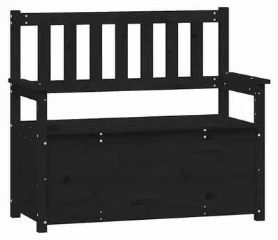 Obrázok produktu pre vidaXL Lavica čierna 112,5x51,5x96,5 cm Borovicový masív