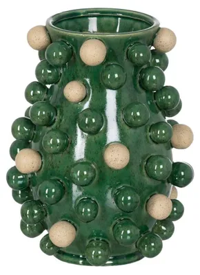 Produktbild von Keramikvase – 24,7 x 24,7 x 34 cm – Weiß und Grün