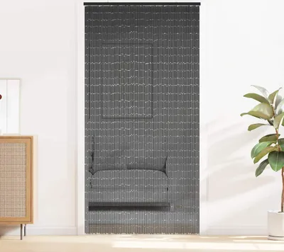 Immagine prodotto di Tenda Antimosche per Porte Grigio Scuro 90x220 cm Bambù