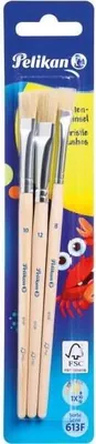Produktbild von Pelikan Borstenpinsel-Set 613 F 3-teilig sortiert 1 x Größe 8/10/12