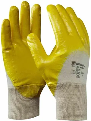 Image de GEBOL Gants de travail nitrile jaune/blanc taille 10