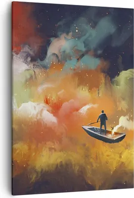Produktbild von Bild auf Leinwand - Leinwandbild - Einteilig - Abstraktion Boot - 50x70cm - Wand Bild - Wanddeko - Wandbilder - Leinwanddruck - Kunstdruck - Wanddekoration - Leinwand bilder - Wandbild - PA50x70-3803