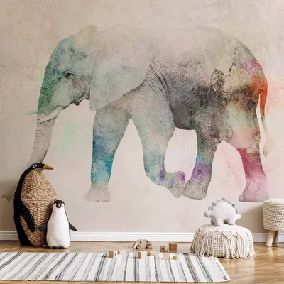 Produktbild von Selbstklebende Folie Fototapete - Painted Elephant 147x105 cm Tiere g-C-0267-a-a