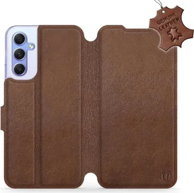 Produktbild von Echtleder Handyhülle für Galaxy A34 5G, Mobiwear Leather, Braun