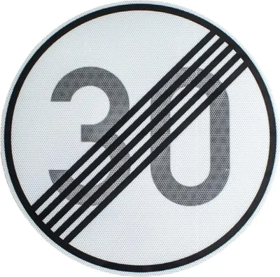 Produktbild von Original RA2 Verkehrszeichen Nr. 278-30 ENDE 30 km/h RAL StVO RSA-21 Verkehrsschild Straßenschild Schild Schilder Bausstellenschild Temposchild 600 mm