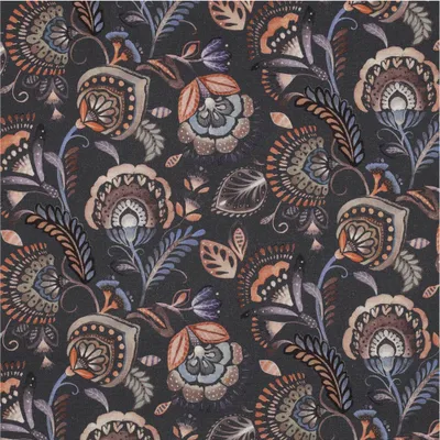 0,5m bedruckter Canvas-Stoff Baumwollstoff Meterware Oeko-Tex zertifiziert, Motivwahl Ornamente blau