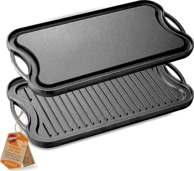 Produktbild von NutriChef Plancha Grillplatte Induction – Grillplatte Gusseisen geeignet als Grillplatte Gasgrill, Grillplatte Induktionsherd, Grillplatte