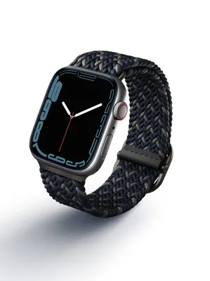 Produktbild von UNIQ Aspen Designer Edition Flechtband fr Apple Watch 45/44/42mm dunkelblau