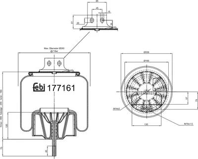 Image de Soufflet de ressort, suspension pneumatique FEBI 177161