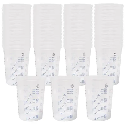 Immagine prodotto di Bicchiere graduato in resina epossidica, 50 pezzi, capacità 600 ml, plastica trasparente