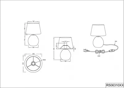 Obrázok produktu pre Keramická stolová lampa LUXOR 35cm, látkové tienidlo biela/strieborná Ø24cm