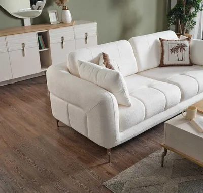 Zdjęcie produktu dla Elegancka sofa 3-osobowa ze złotymi akcentami do Twojego wnętrza