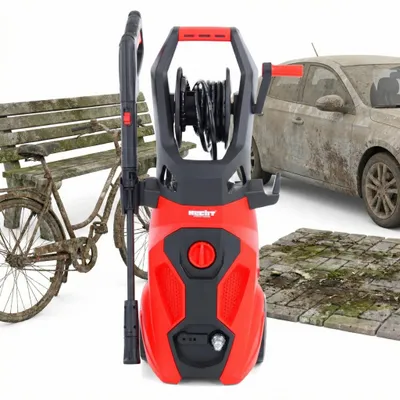 Produktbild von Hochdruckreiniger elektrisch HECHT 334 | 2200 W | 170 bar | 450 l/h | integrierter Reinigungsmitteltank & Schlauchtrommel
