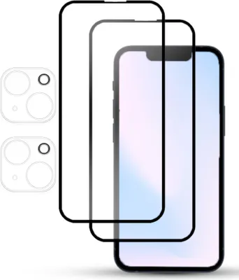 Obrázek produktu pro 2 balení ochranného krytu displeje IPHONE 13 MINI a 2 balení ochranného krytu objektivu z tvrzeného skla 9H