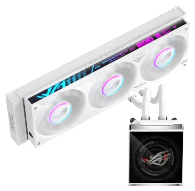 Produktbild von ASUS ROG STRIX SLC IV 360 ARGB LCD WHT, All-in-One-Flüssigkeitskühler, 12 cm, Weiß