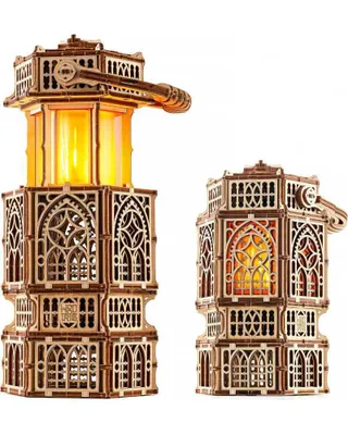 Image de Puzzle mécanique 3D, lanterne vintage, WT, bois, 251 pièces
