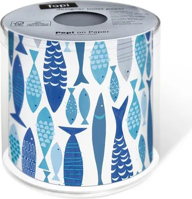 Produktbild von Toilettenpapier Rolle Shoal of Fish - Blaue Fische unterwegs 3-lagig